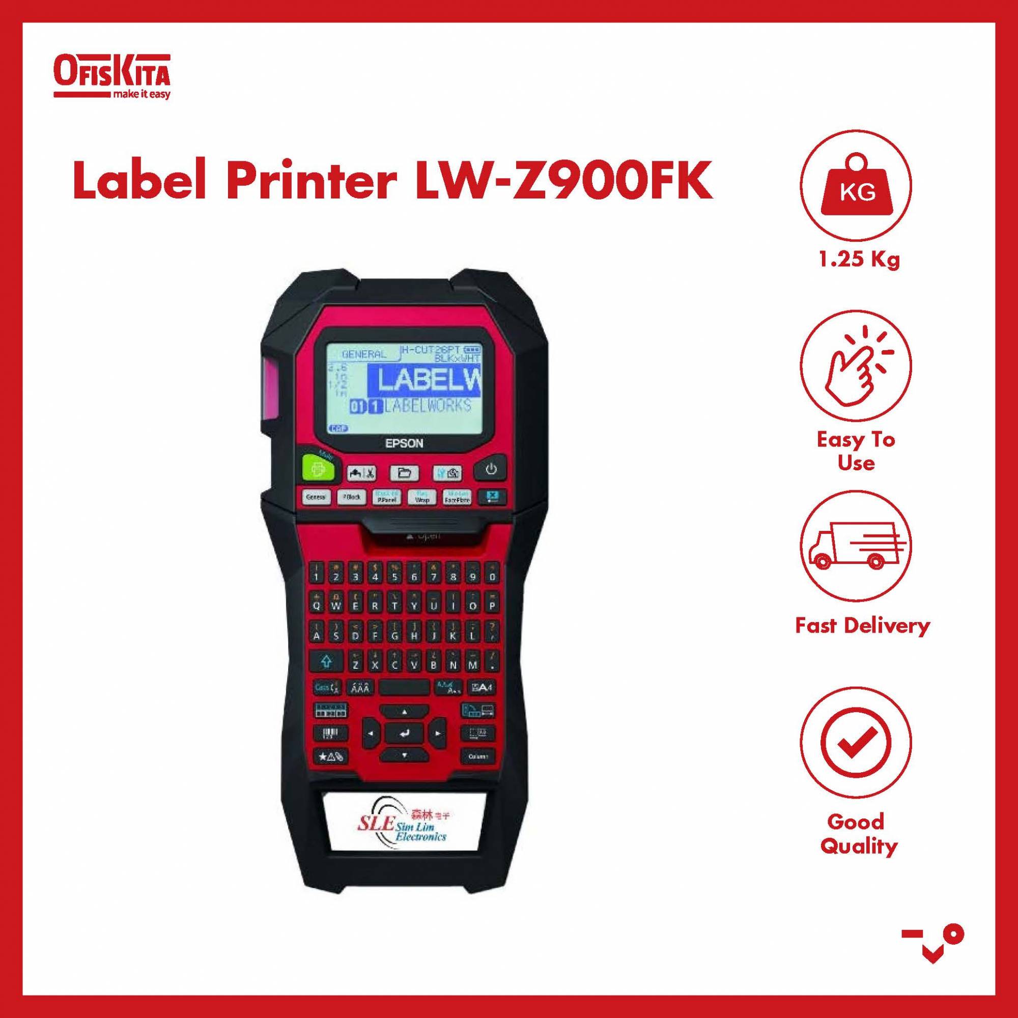 Ofiskita Epson LabelWorks LWZ900FK PCConnectable Industrial Label