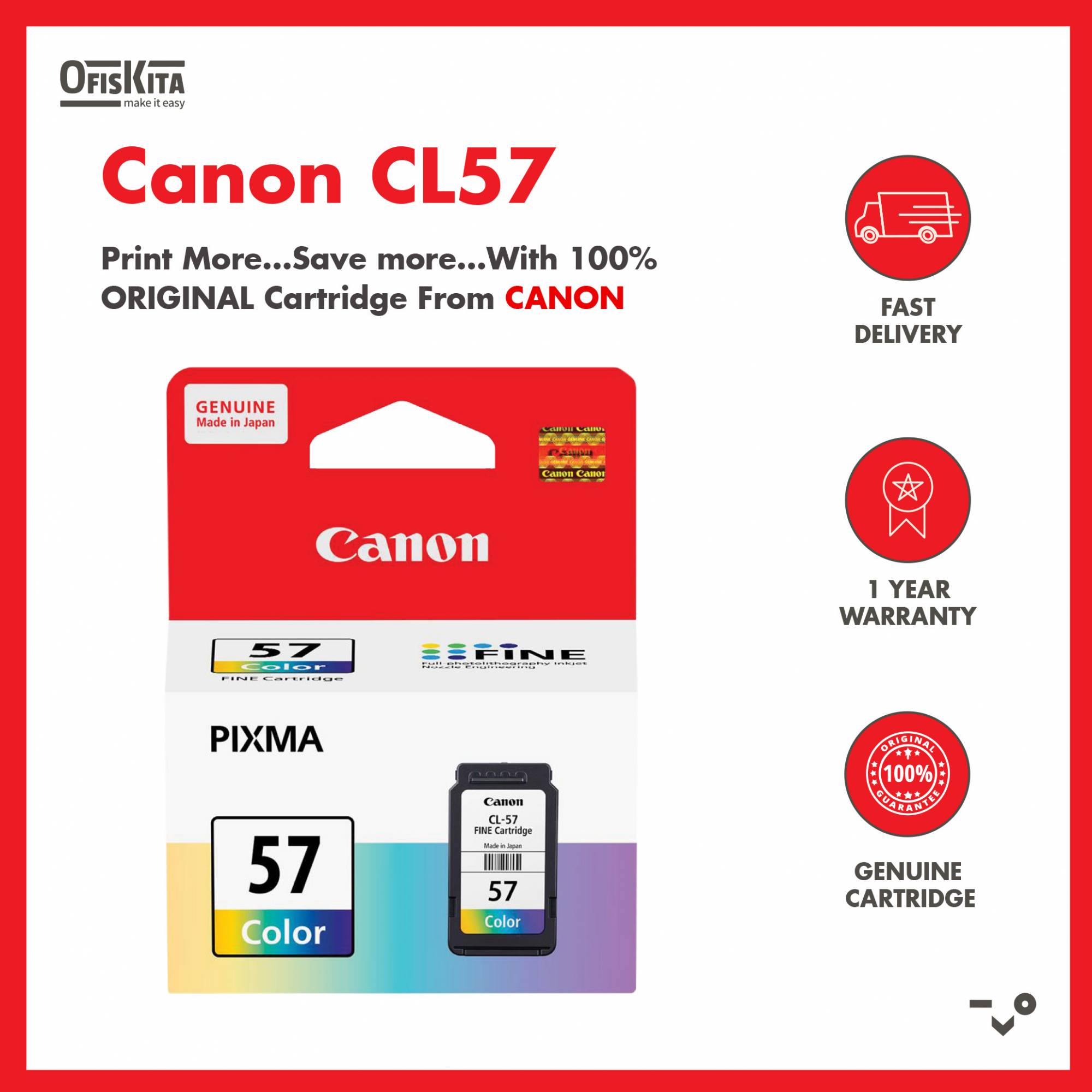 Canon PG47 Black & CL57 Colour Original Ink Cartridge Set)