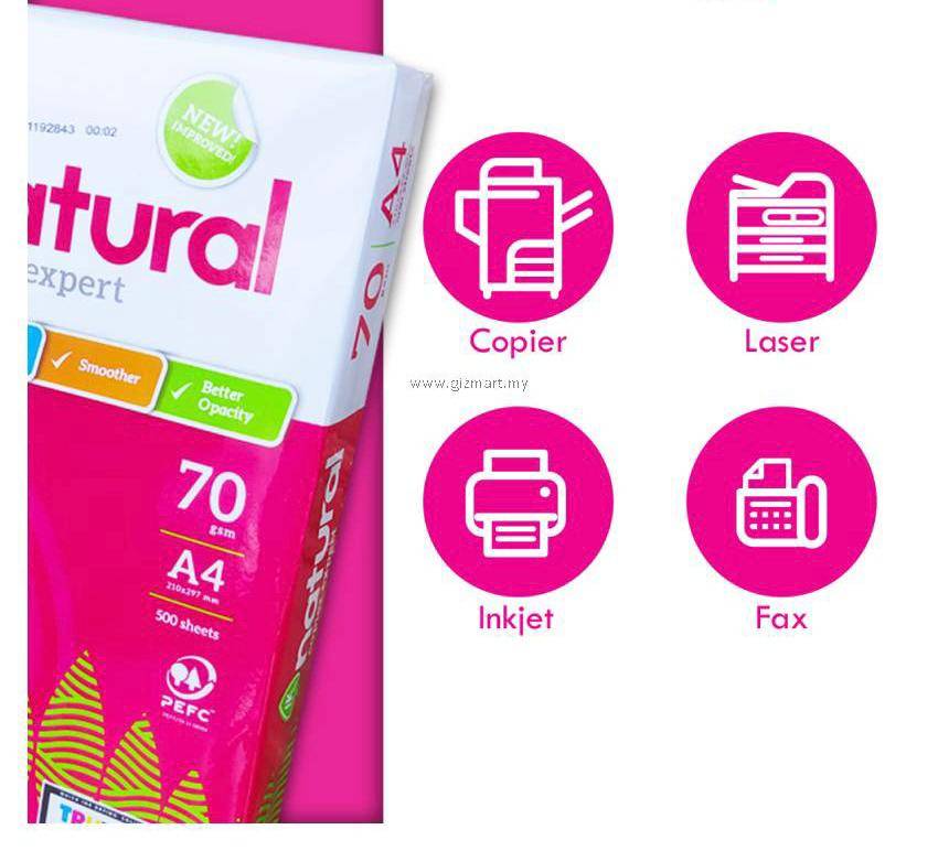 IK Natural A4 Paper 70GSM/80GSM 500 Sheets (5 REAMS)