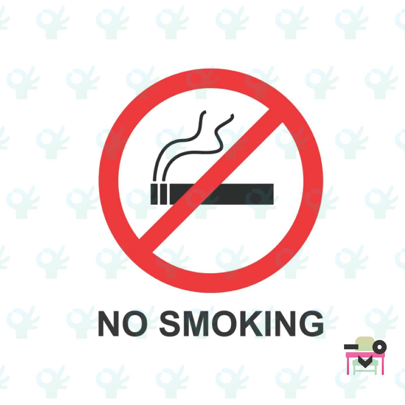 No Smoking Dilarang Merokok Signboard 40mm X 50mm Malay English Language