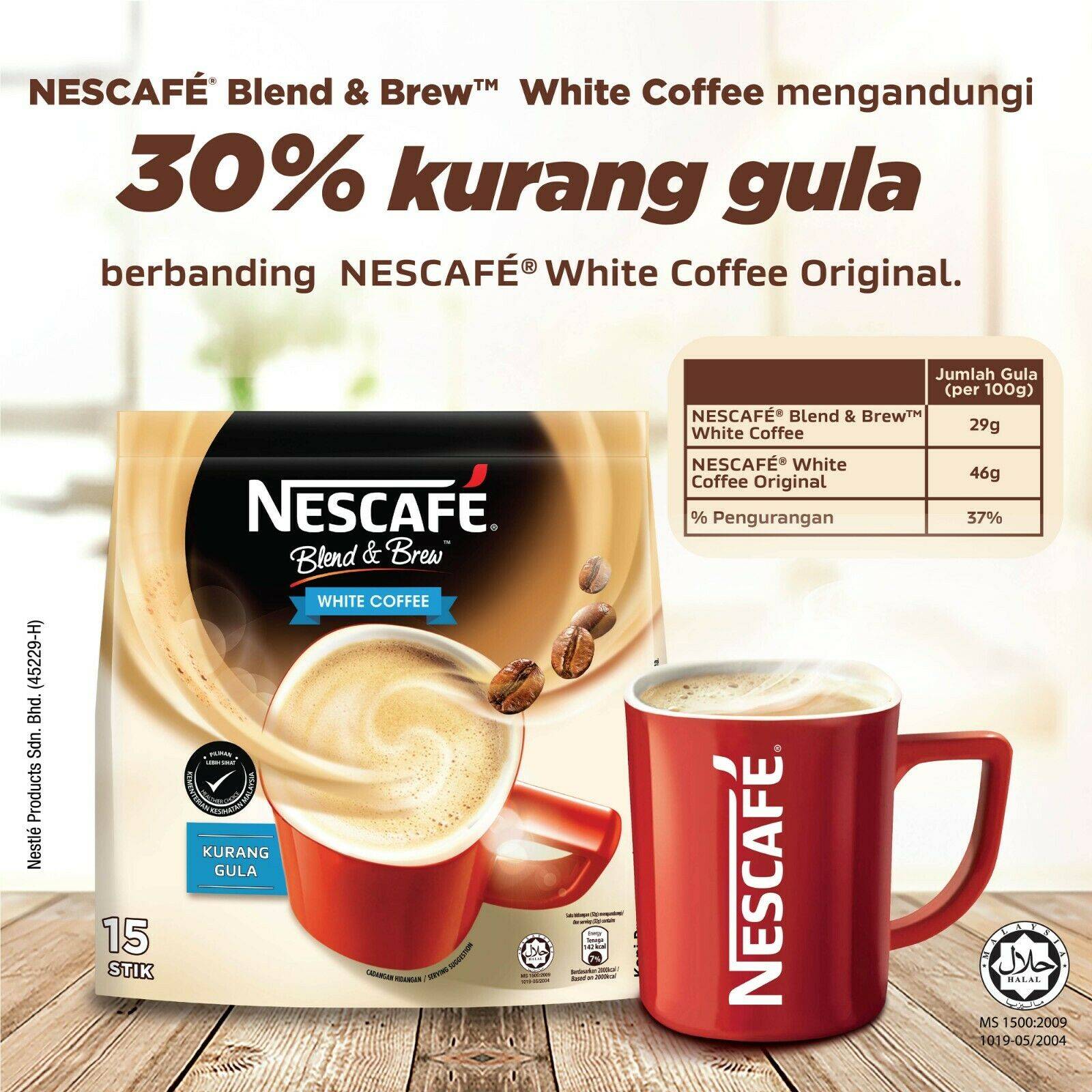 Ofiskita Nescafe Blend & Brew White Coffee 3 In 1 Premix Coffee 15