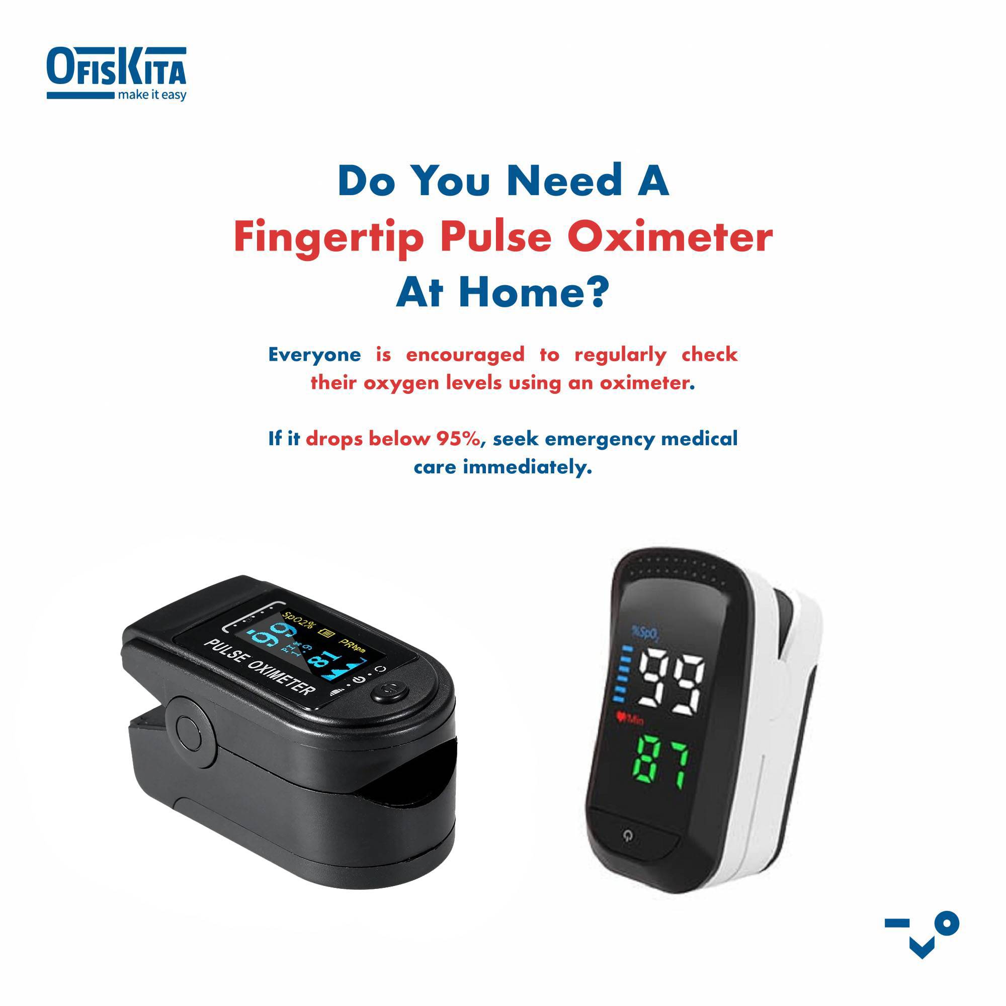Ofiskita Portable Digital Fingertip Pulse Oximeter (Black Colour)