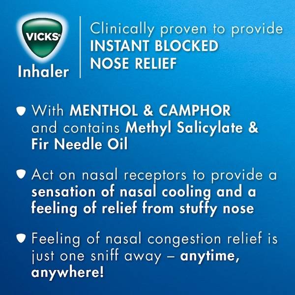Ofiskita Vicks Inhaler Clears Stuffy Nose Camphor + Menthol 0.5ML