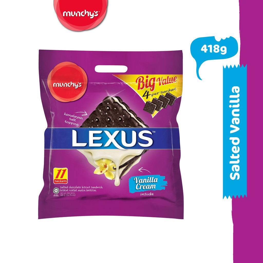 Munchy's Lexus Salted Chocolate Biscuit Sandwich 11 Sachets (Chocolate
