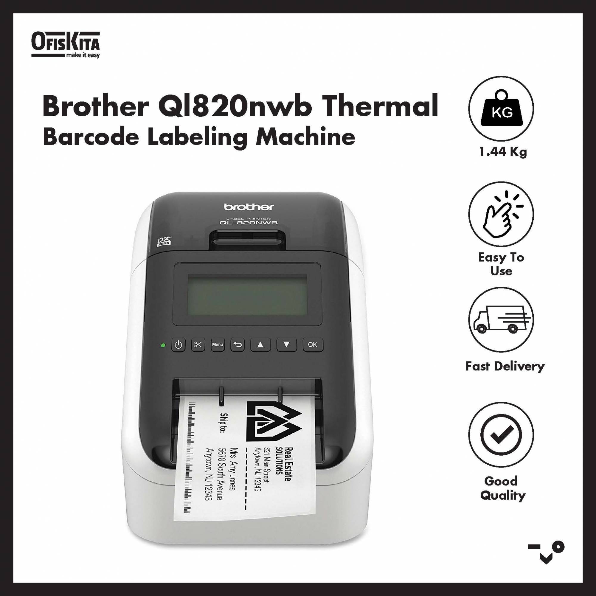 BROTHER QL820NWB THERMAL BARCODE LABELING MACHINE