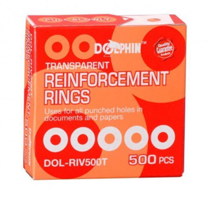 DOLPHIN REINFORCEMENT RINGS (TRANSPARENT) 14.5 MM X 6 MM 500’S