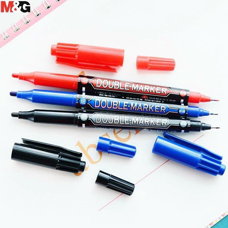 M&G Permanent Double Marker 0.8MM / 2.8MM (2 IN 1) (Apm21372)