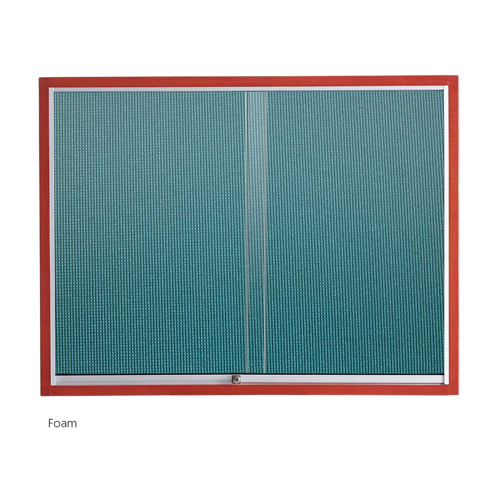 Ofiskita Sliding Glass Wooden Notice Board Foam Surface (FO1