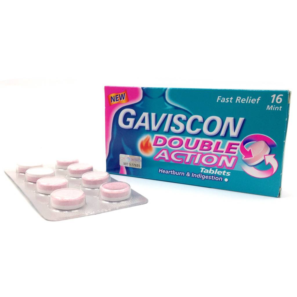 Ofiskita Gaviscon Double Active Fast Relief Tablets 16 Tablets / Pack